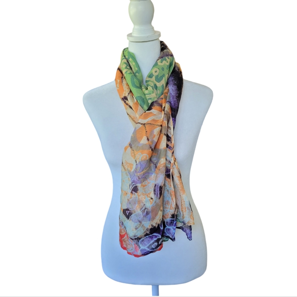 Susan Winget Butterfly Lightweight Colorful Scarf Women's Purple Orange